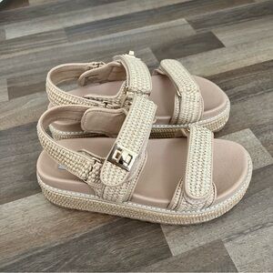 Steve Madden Bigmona Natural Raffia Sandals
